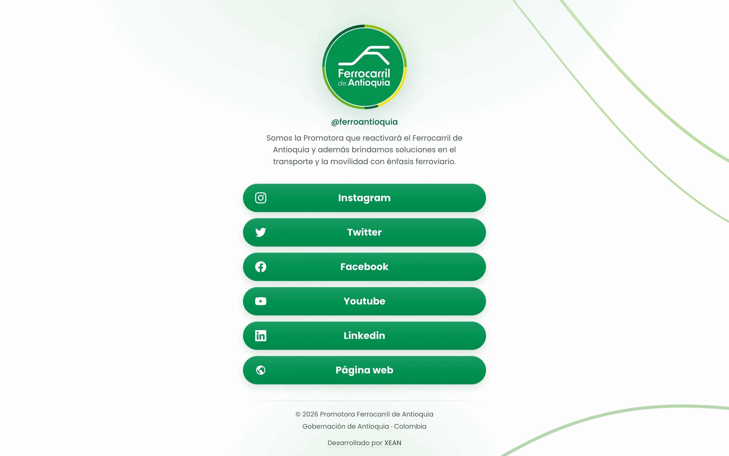 Screenshot of Ferrocarril de Antioquia